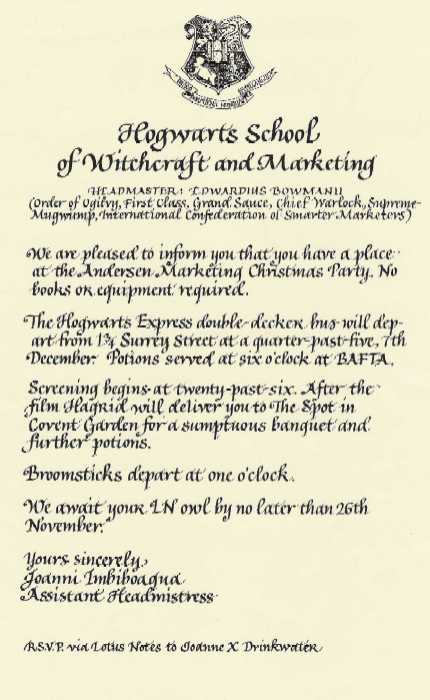 Invitation to Hogwarts...

Click here to return